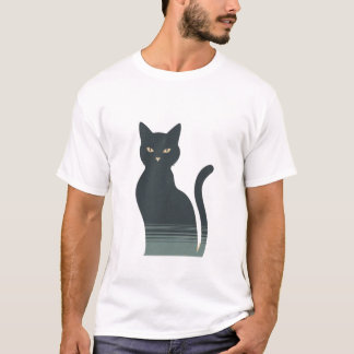 T-shirt Conception esthétique minimaliste du chat noir