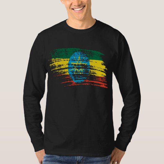 T-shirt Conception éthiopienne fraîche de drapeau (Devant)