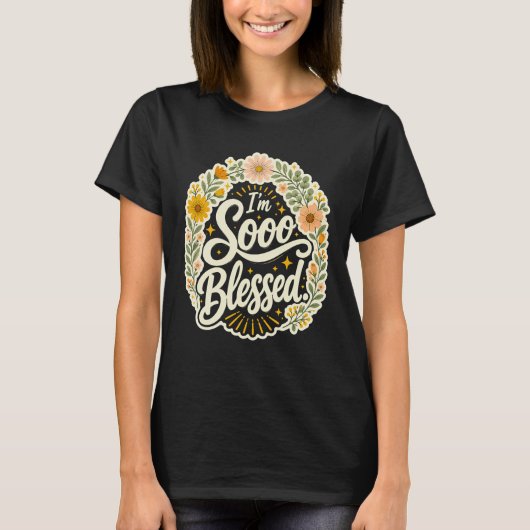 T-shirt Conception florale chrétienne bénie basée sur la f (Devant)