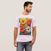T-shirt Conception florale dynamique de l'Imaginaire (Devant entier)