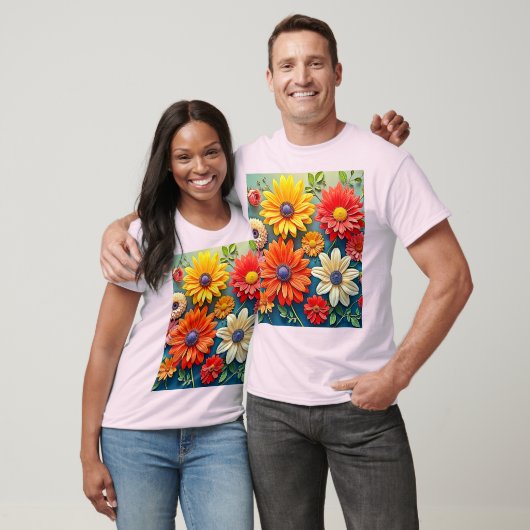 T-shirt Conception florale dynamique de l'Imaginaire (Unisexe)