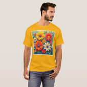 T-shirt Conception florale dynamique de l'Imaginaire (Devant entier)