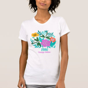T-shirt Conception florale élégante pour 40e anniversaire