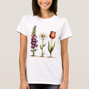 T-shirt Conception florale fantaisiste Digitale Daisy Tuli