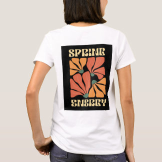 T-shirt Conception Florale Rétro Énergie de Printemps | Ab