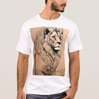 T-shirt conception géométrique de lion avec holographie