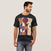 T-shirt Conception géométrique de style rétro (Devant entier)