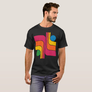 T-shirt Conception géométrique de style rétro années 70 Mo