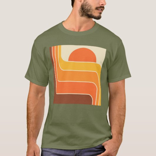 T-shirt Conception géométrique rétro (Devant)