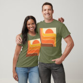 T-shirt Conception géométrique rétro (Unisexe)