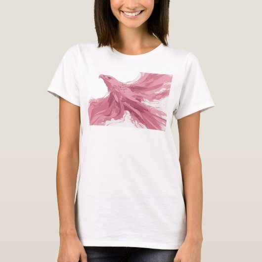 T-shirt Conception graphique abstraite d'aigle rose accroc (Devant)