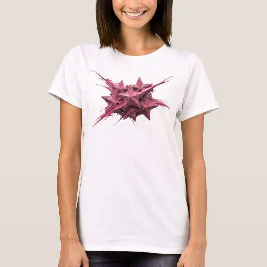 T-shirt Conception Graphique Abstraite Étoiles Roses Moder (Devant)