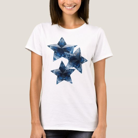 T-shirt Conception graphique argentée accrocheuse BLUE STA (Devant)