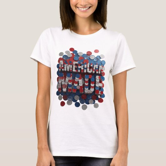 T-shirt Conception graphique argentée Cool FABRIQUÉ EN AMÉ (Devant)