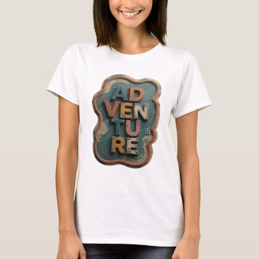 T-shirt Conception graphique Aventure Orange Chic (Devant)