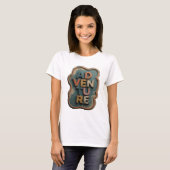 T-shirt Conception graphique Aventure Orange Chic (Devant entier)