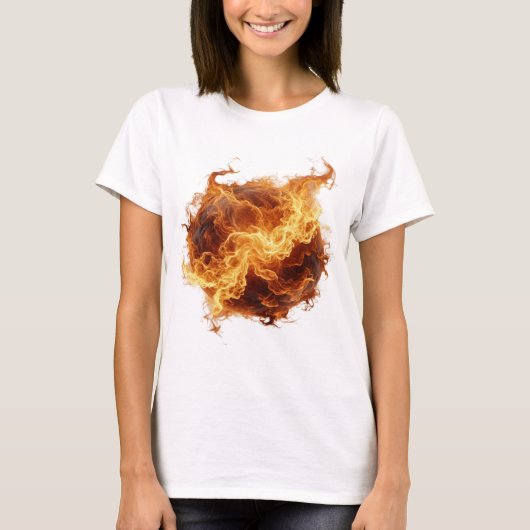 T-shirt Conception graphique boule de feu argentée branché (Devant)