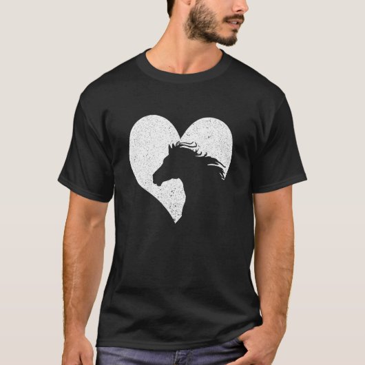 T-shirt Conception Graphique Cœur de Cheval (Devant)