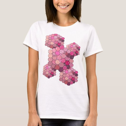 T-shirt Conception graphique d'art abstrait rose moderne (Devant)