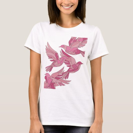 T-shirt Conception graphique d'art abstrait rose vif (Devant)