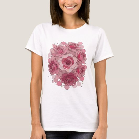 T-shirt Conception graphique de bulles de rose rose classi (Devant)