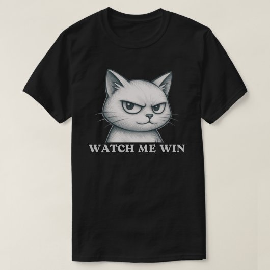 T-shirt Conception Graphique de Chat Confiant et Audacieux (Design devant)