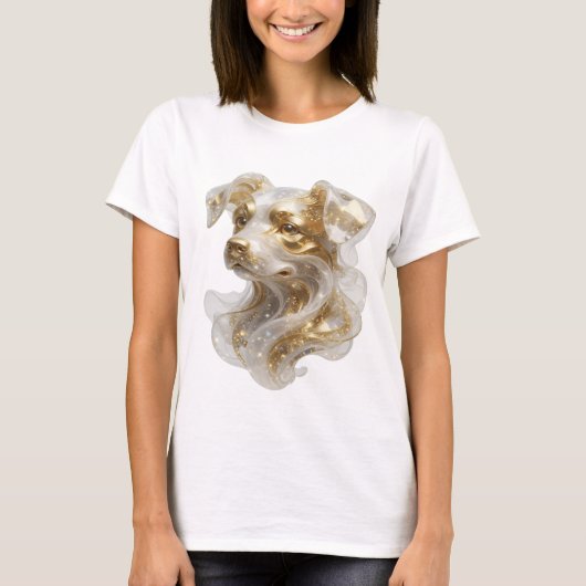 T-shirt Conception graphique de chien doré en or iconique (Devant)