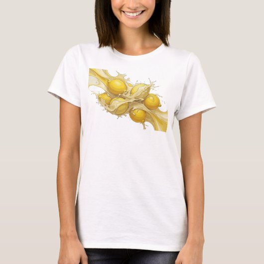 T-shirt Conception Graphique de Citrons Abstraits Or Class (Devant)
