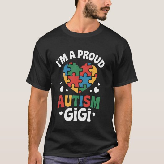 T-shirt Conception Graphique de Cœur de Pièce de Puzzle Gi (Devant)