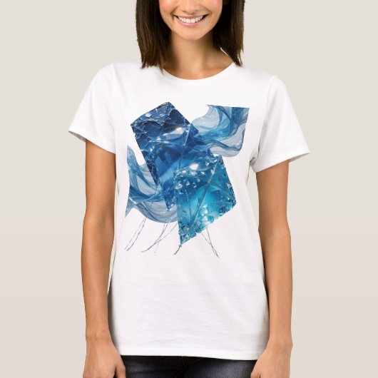 T-shirt Conception graphique de Cristaux de GLACE BLEUS Ar (Devant)
