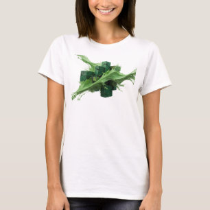 T-shirt Conception graphique de cubes abstraits verts mode