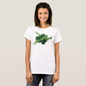 T-shirt Conception graphique de cubes abstraits verts mode (Devant entier)