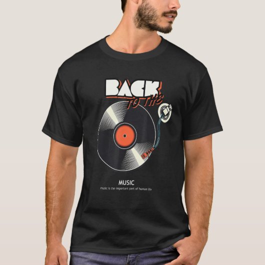 T-shirt Conception Graphique de Disque de Musique Vinyle R (Devant)