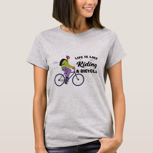 T-shirt Conception graphique de la durée de vie du vélo (Devant)