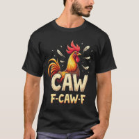 Conception graphique de poulet drôle coq F-CAW-F