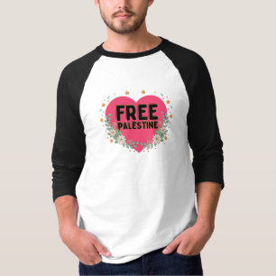 T-shirt conception graphique du coeur rose de la Palestine