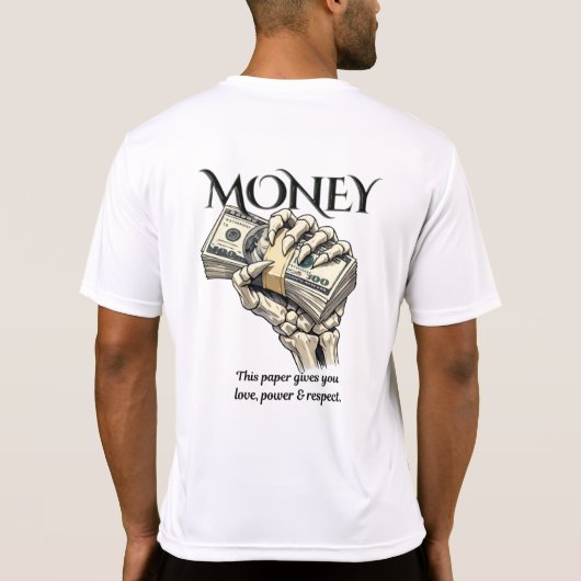 T-shirt Conception graphique d'une main squelettique tenan (Dos)
