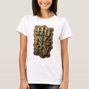 T-shirt Conception graphique HUNGRY Or Épuré