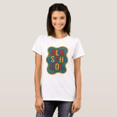 T-shirt Conception graphique jaune branché OLD SCHOOL (Devant entier)