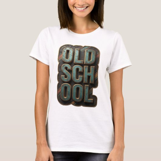 T-shirt Conception graphique OLD SCHOOL Chic Or (Devant)
