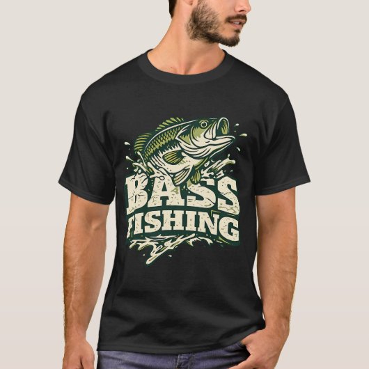 T-shirt Conception Graphique Pêche à la Bass Basse Bouche (Devant)