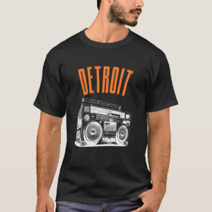 T-shirt Conception Graphique Rétro Détroit Boombox Vintage