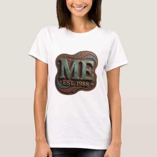 T-shirt Conception graphique Sharp Gold ME EST 1988 (Devant)