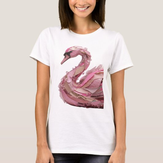 T-shirt Conception graphique Statement Silver PINK SWAN (Devant)