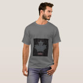 T-shirt Conception grise et noire de drapeau de feuille (Devant entier)