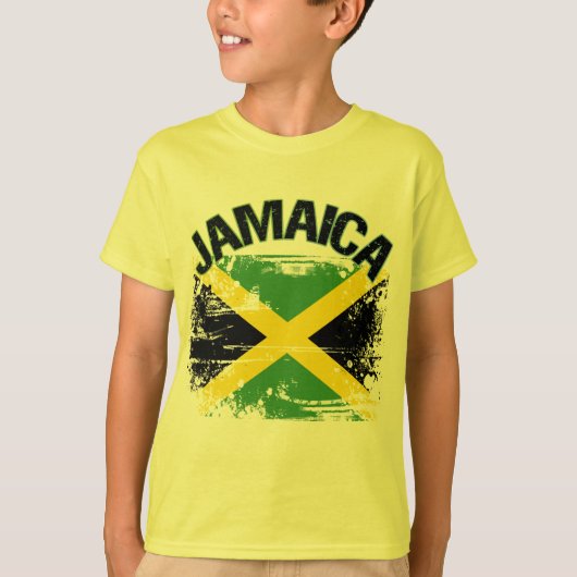 T-shirt Conception grunge de drapeau de la Jamaïque de (Devant)