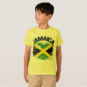 T-shirt Conception grunge de drapeau de la Jamaïque de (Devant entier)