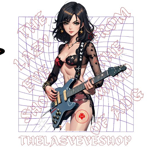 T-shirt Conception guitariste féminine