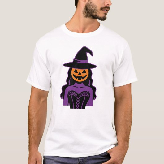 T-shirt Conception Halloween sorcière citrouille | Éffraya (Devant)