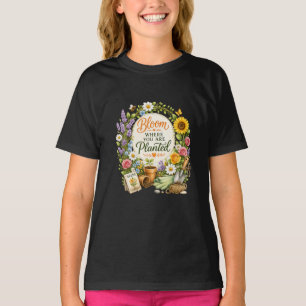 T-shirt Conception Inspirante de Jardin Floral Aquarelle